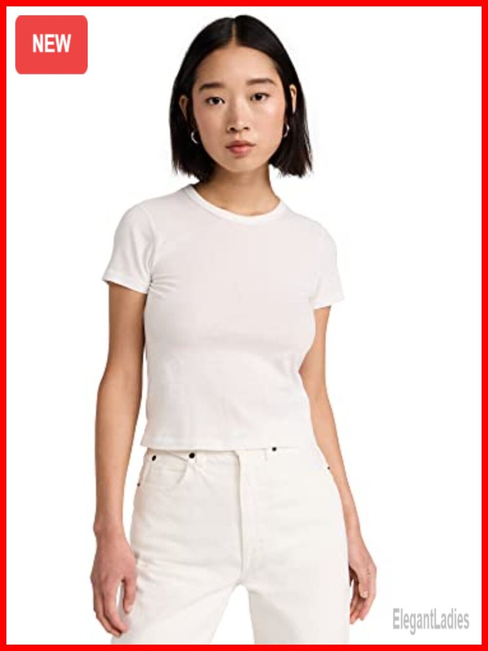 SLVRLAKE Baby Tee Lightweight Jersey Crop Top Short Sleeve Casual
